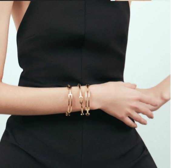 Bracelete Elos Alongados Semijoia Banhada a Ouro 18K Ania Store Dourado 3