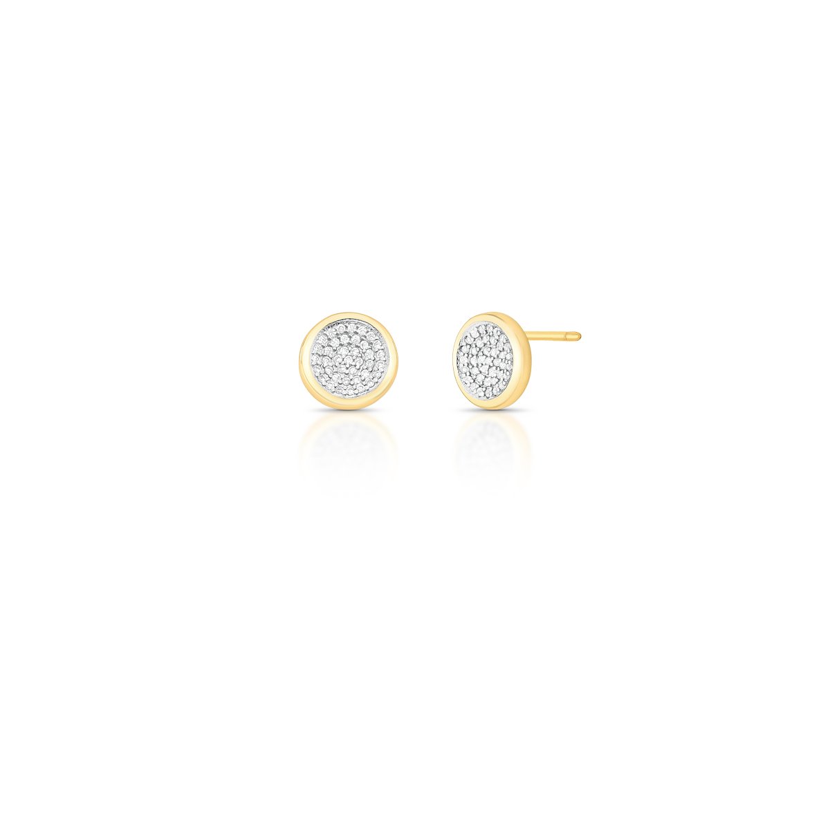 Brinco Oval Pequeno Cravejado com Micro Zircônias Semijoia Banhado a Ouro 18K Ania Store