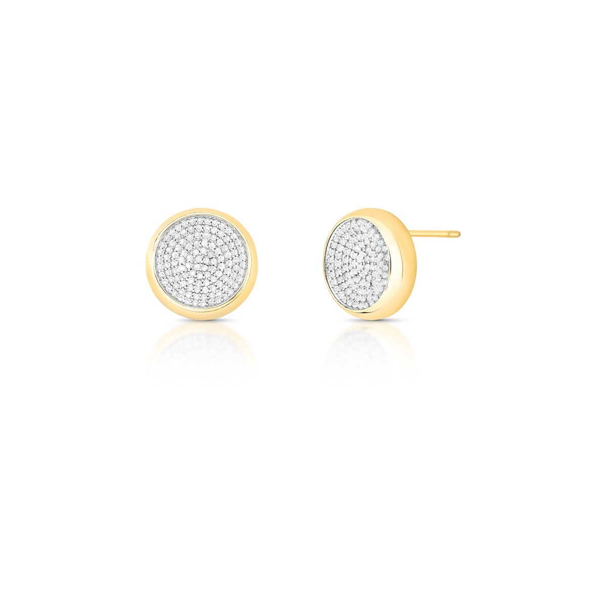 Brinco Oval Médio Cravejado com Micro Zircônias Semijoia Banhado a Ouro 18K Ania Store