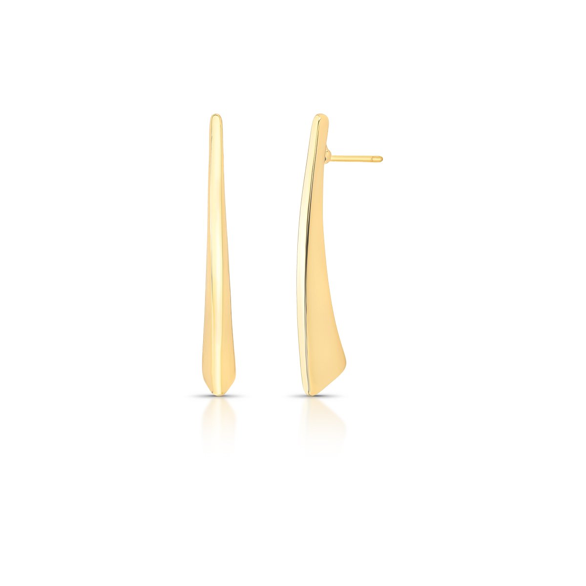 Brinco Alongado Fino Dourado M Semijoia Banhada a Ouro 18K Ania Store