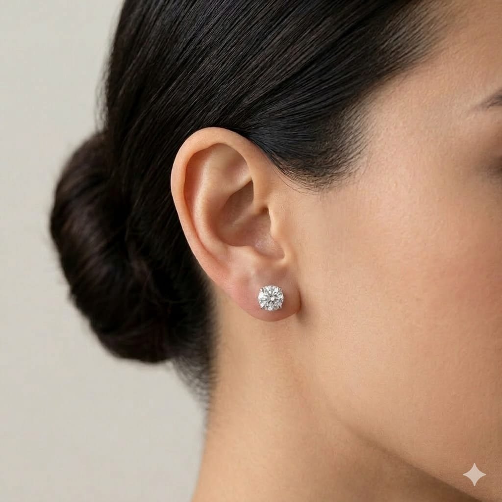 Brinco Ponto de Luz Prata Semijoia Banhada a Ouro 18K Ania Store Prata 2