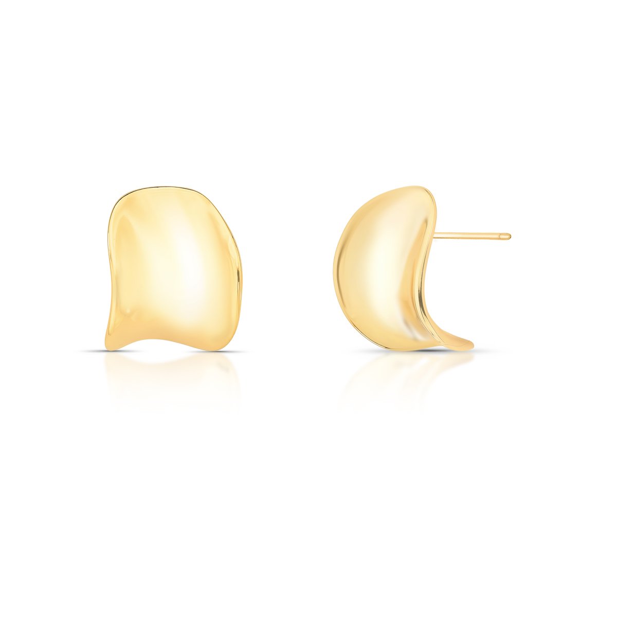 Brinco Argola Lisa Curva M Semijoia Banhada a Ouro 18K Ania Store