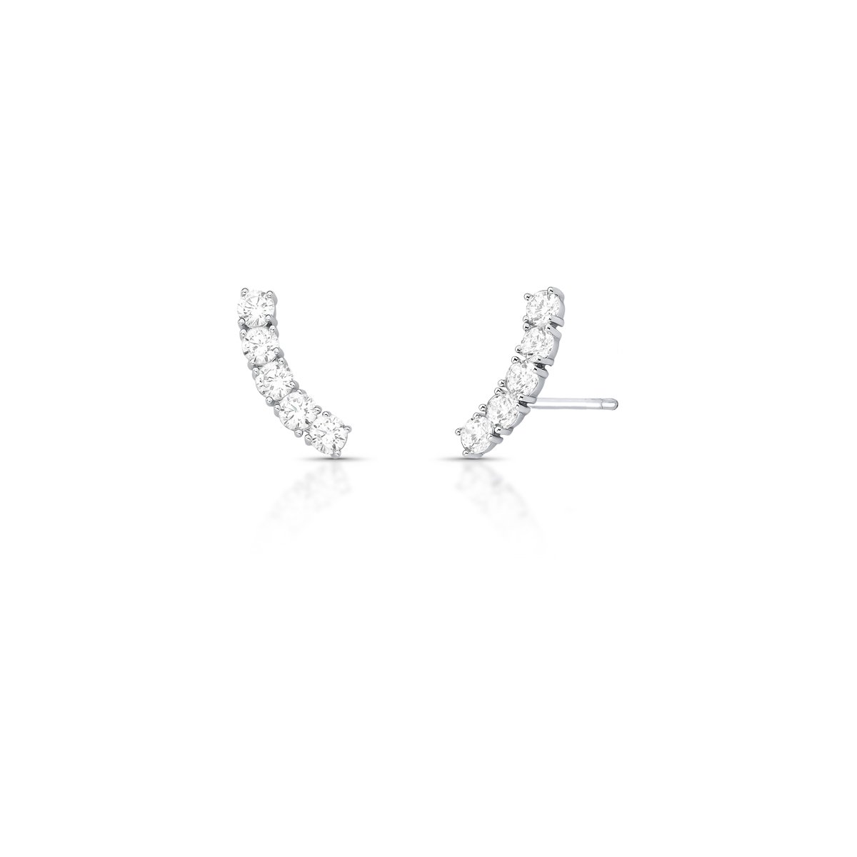 Brinco Ear Cuff Delicado Cravejado com Cristais Semijoia Banhada a Ródio Ania Store