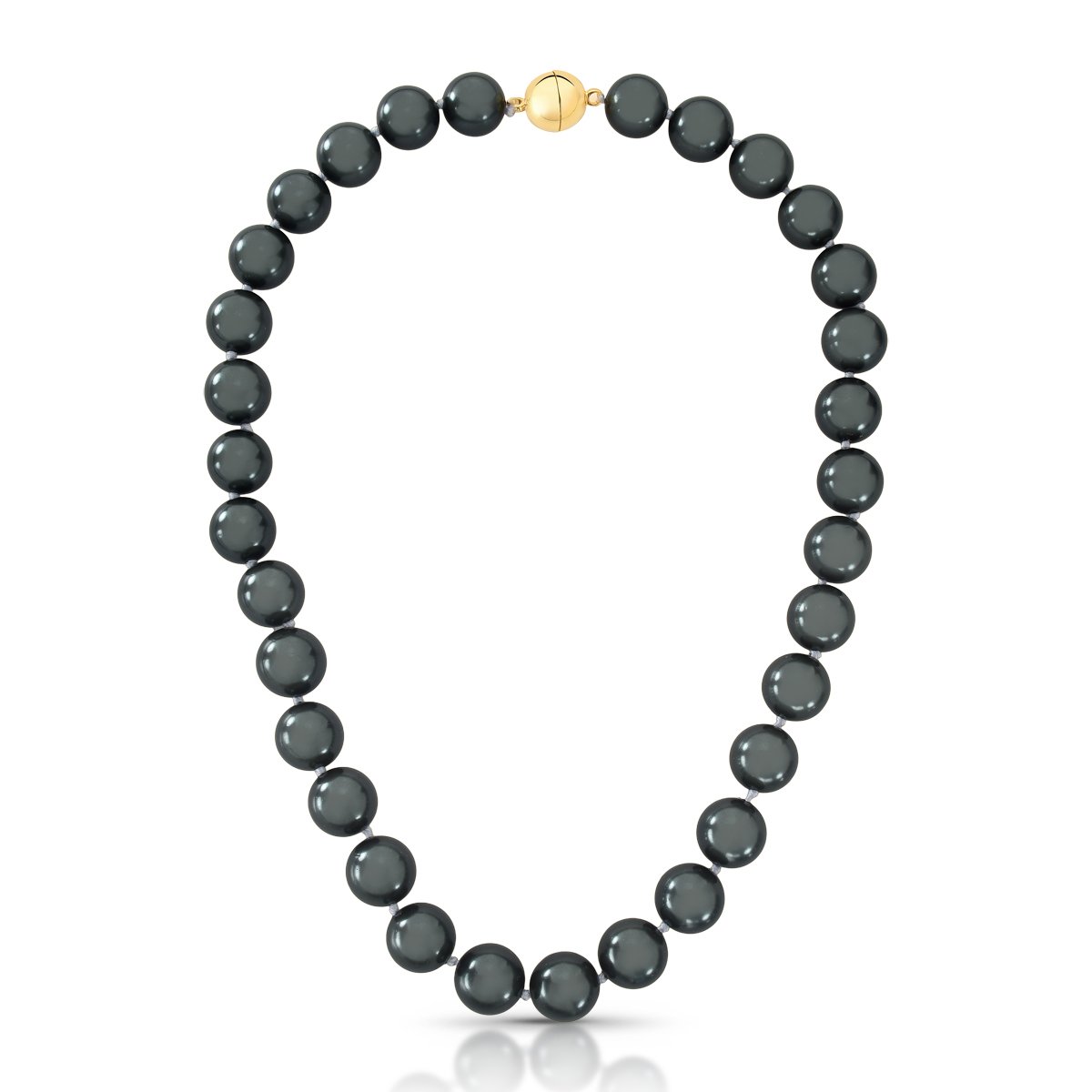Colar em Pérolas Negra e Fecho Íma Semijoia Banhada a Ouro 18K Ania Store