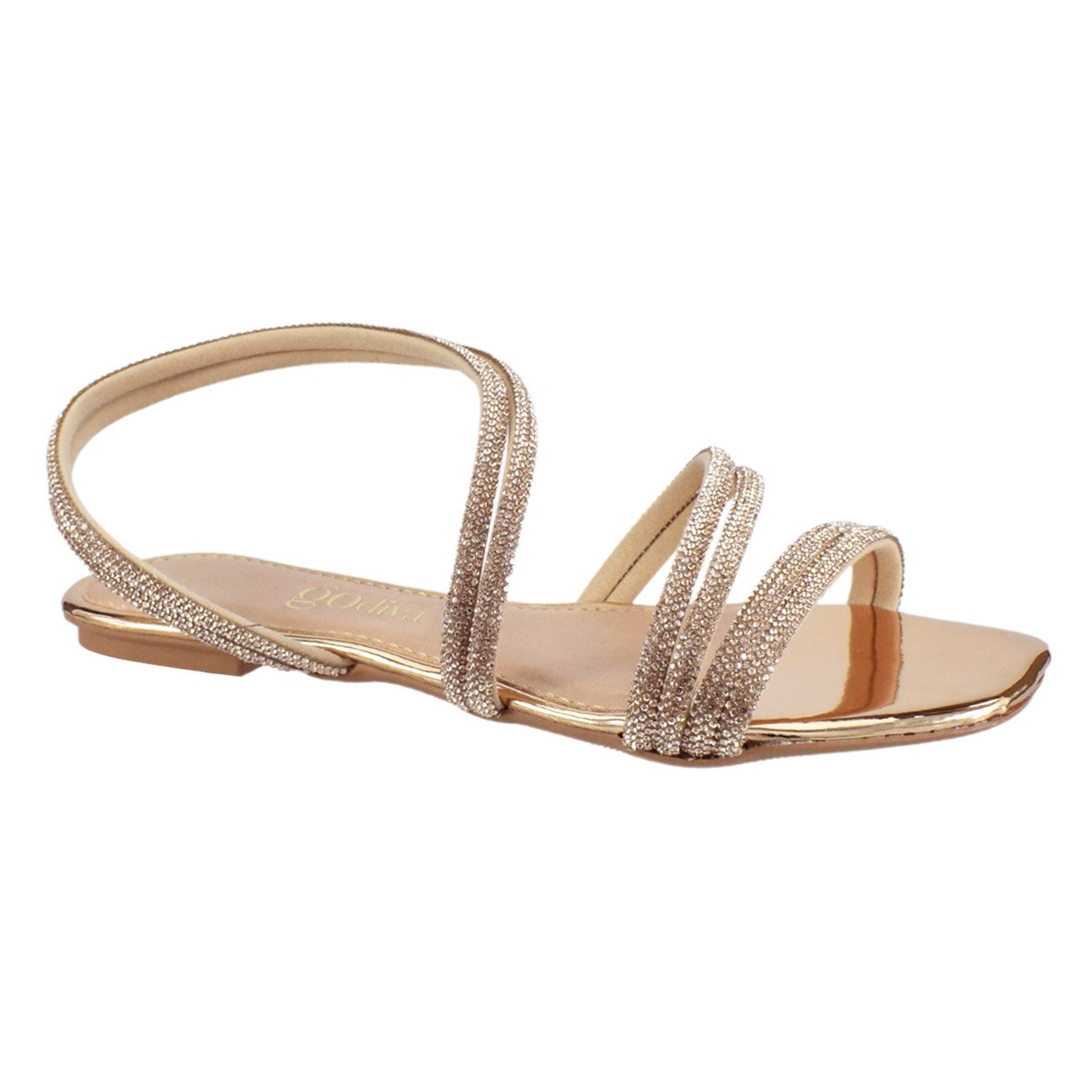 Sandália Godiva Rasteira Flat Cobre 334009