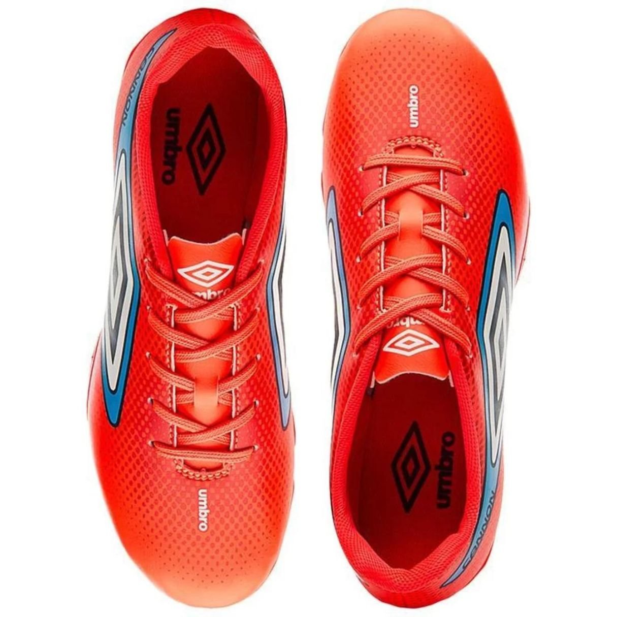 Chuteira Umbro Cannon Campo Coral Vermelho Azul Vermelho 3