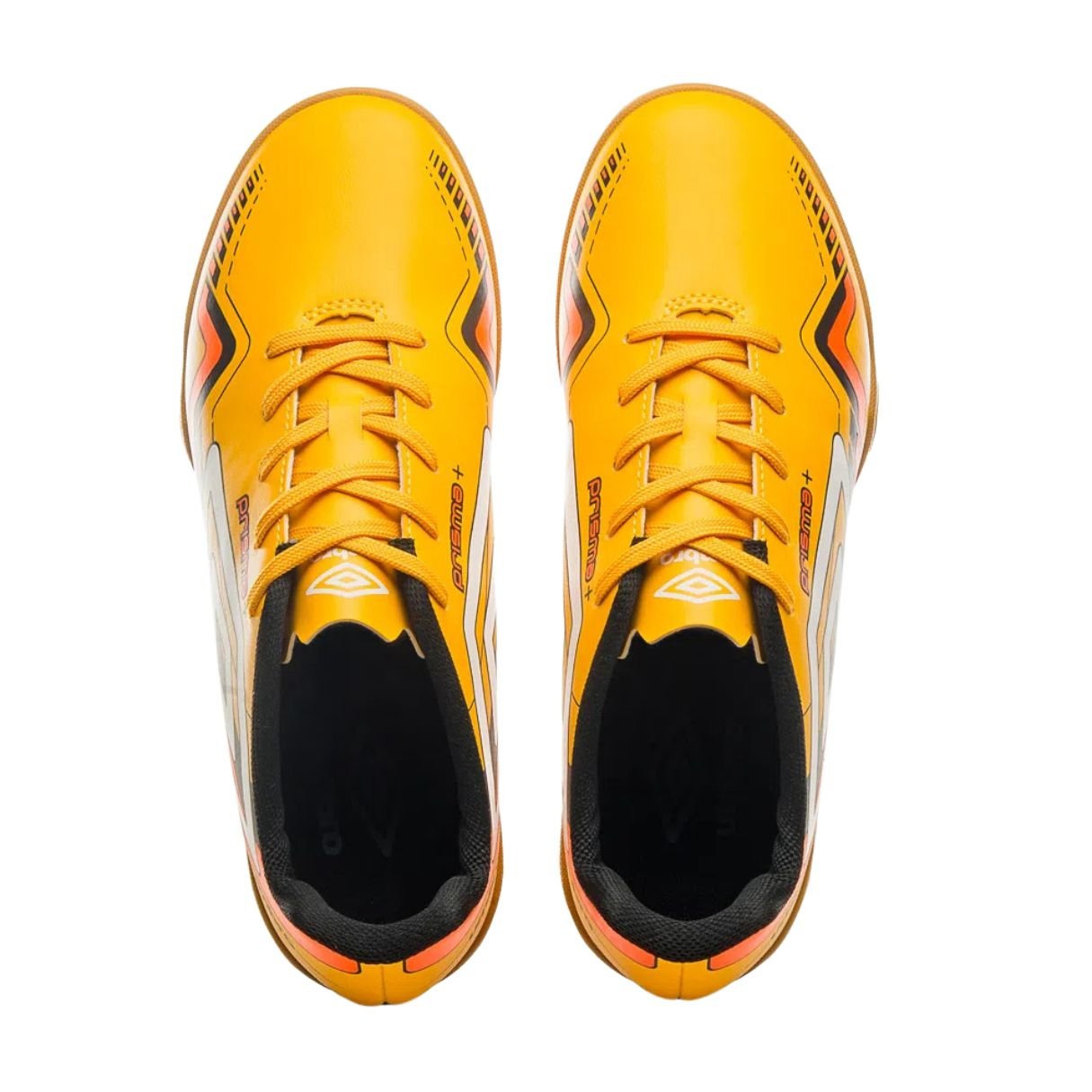 Chuteira Umbro Prisma + Futsal Indoor Masculina Amarelo Branco Laranja Amarelo 2