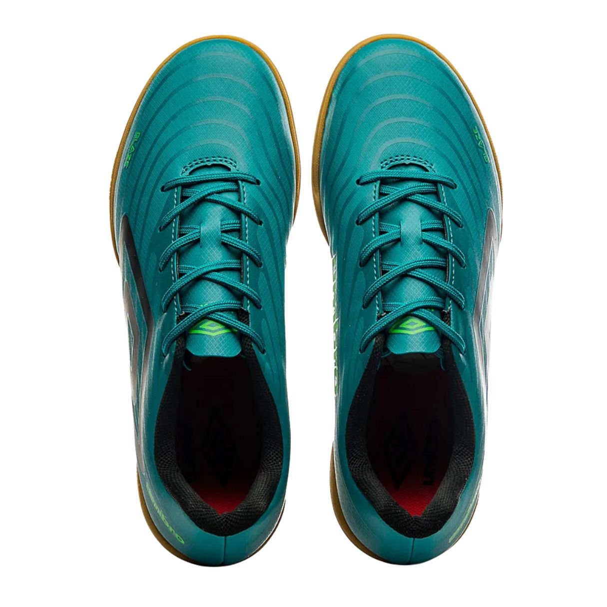 Chuteira Umbro Glaze Futsal Indoor Masculina Alexandrite Preto Verde Verde 2