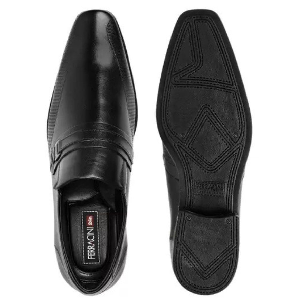 Sapato Ferracini Masculino Couro Liverpool Preto Preto 4