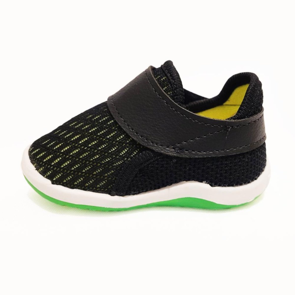 Tênis Kidy Colors Esportivo Infantil Preto Verde Preto 3