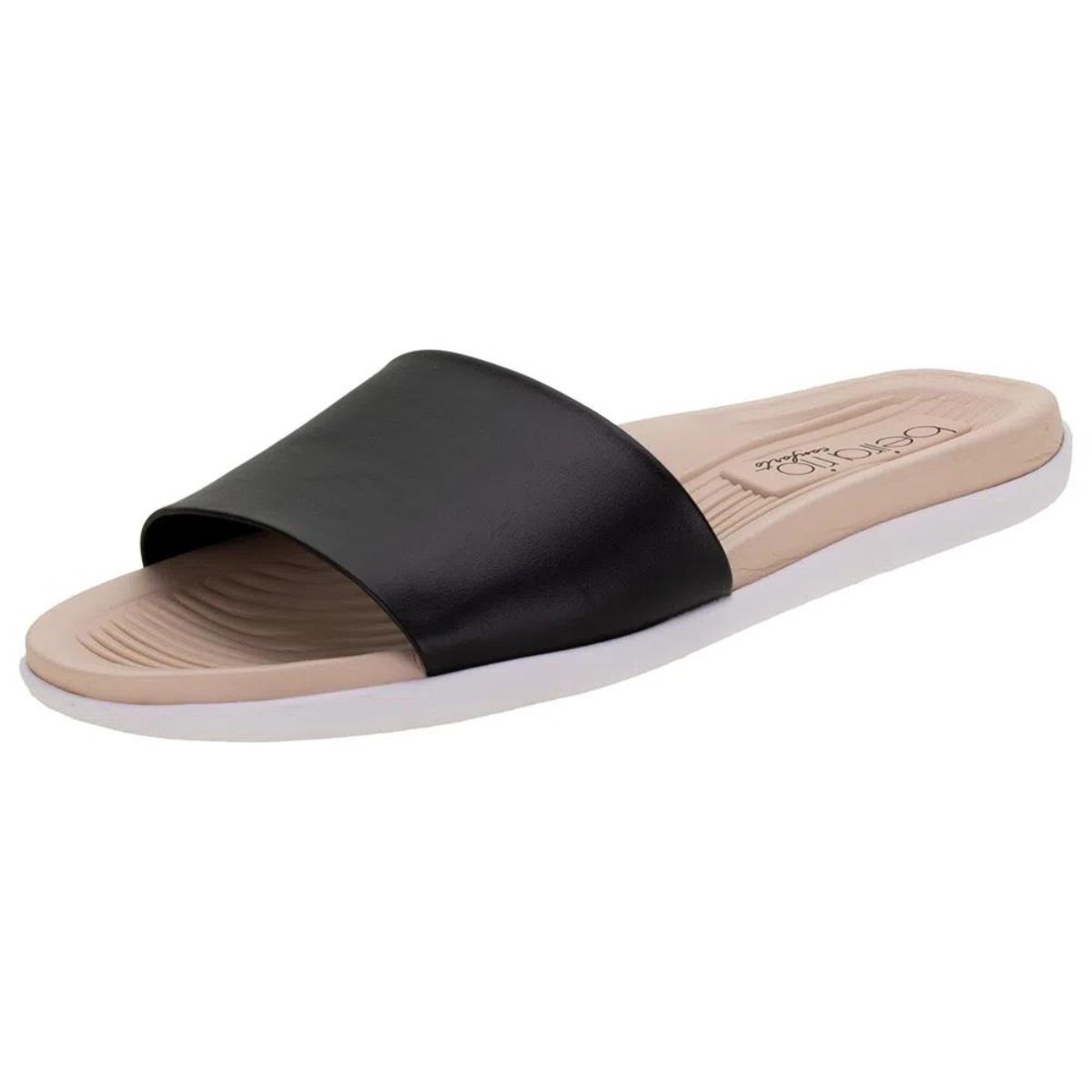 Chinelo Beira Rio Slide Feminino Preto Preto 3