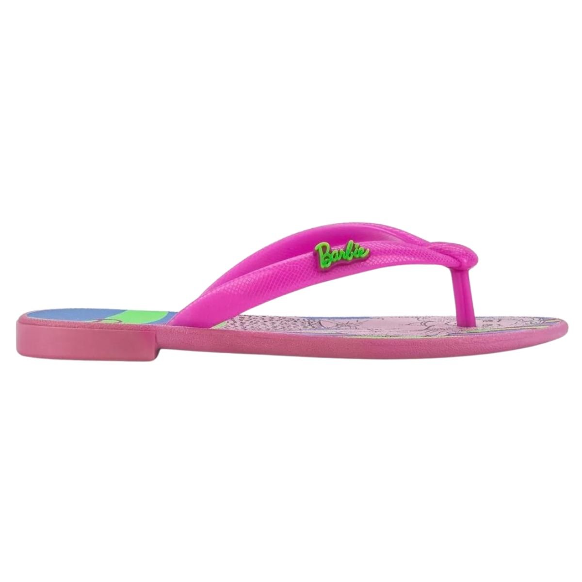 Chinelo Grendene Barbie Star Infantil Rasteira Rosa Azul Rosa