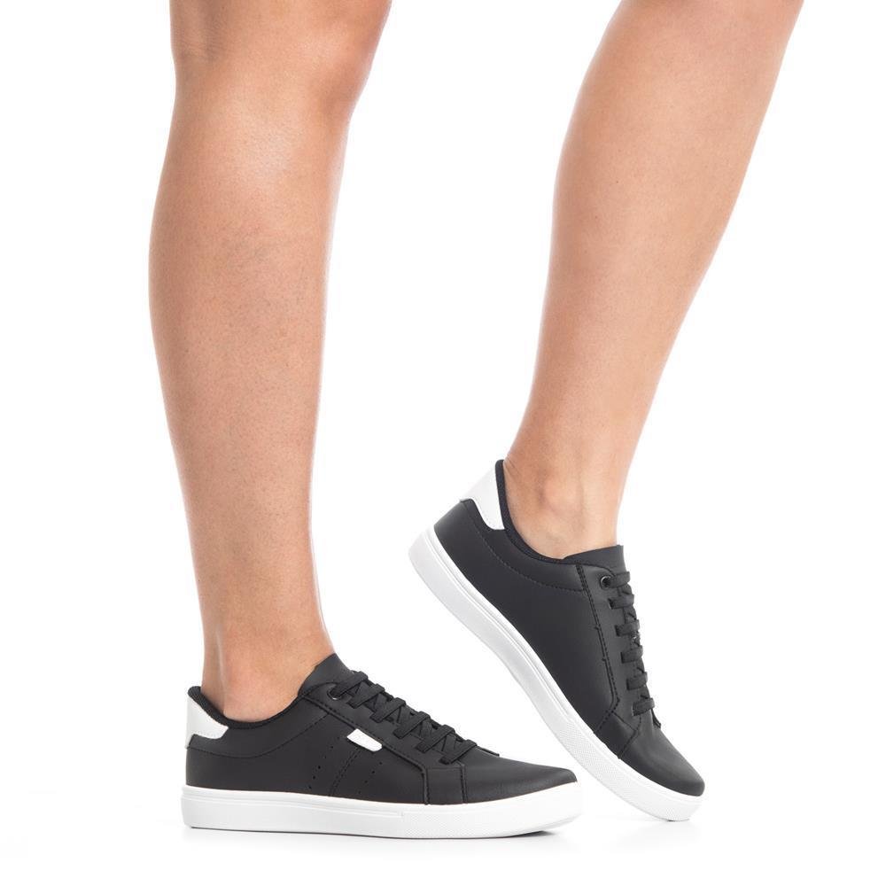 Kit 3 Pares Tênis Casual Feminino Cadarço Conforto Moda Branco/Nude/Preto 4