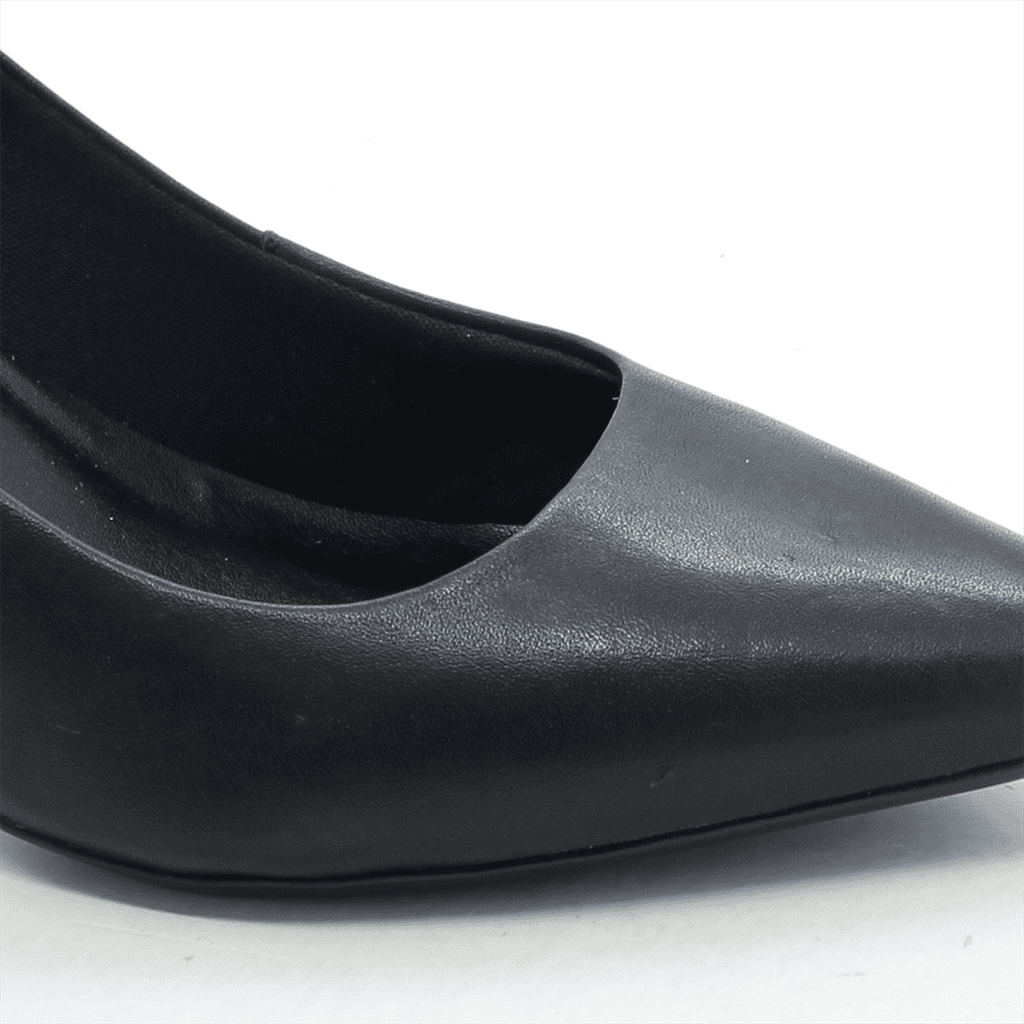 Scarpin Salto Bloco Couro Preto 5