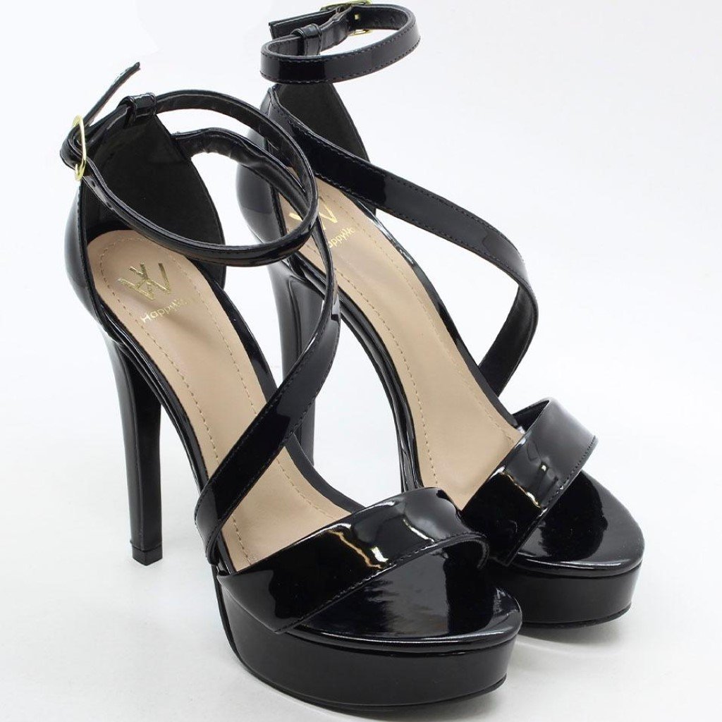 Sandália Salto Fino Verniz Preto 5