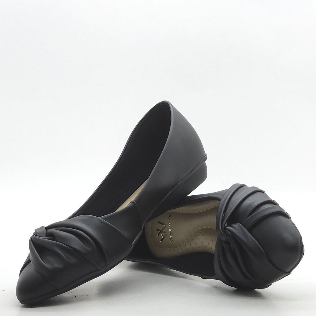 Sapatilha Bico Fino Detalhe Tiras Preto 5