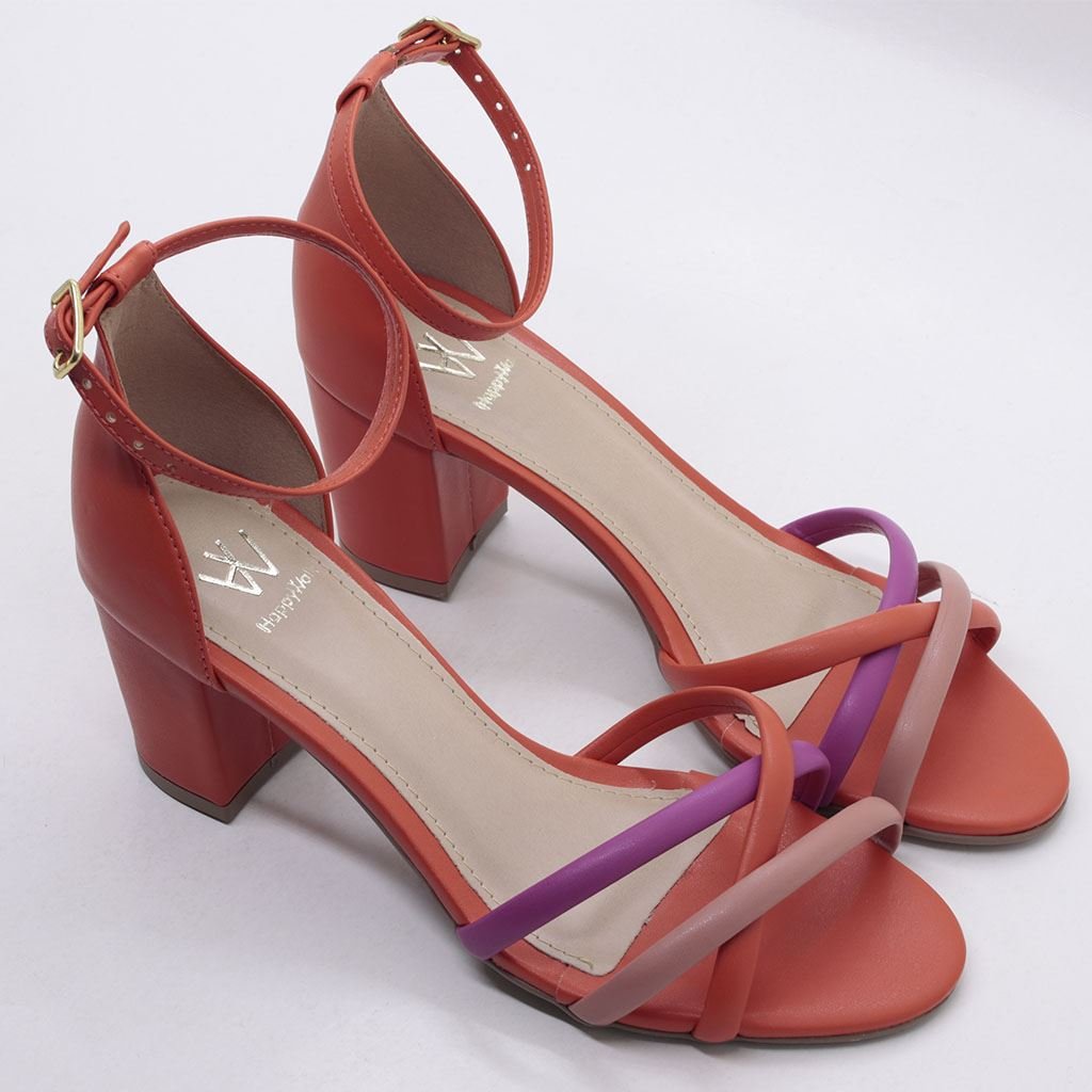 Sandáia Salto Bloco Color Caiena/Blush/Pink 4