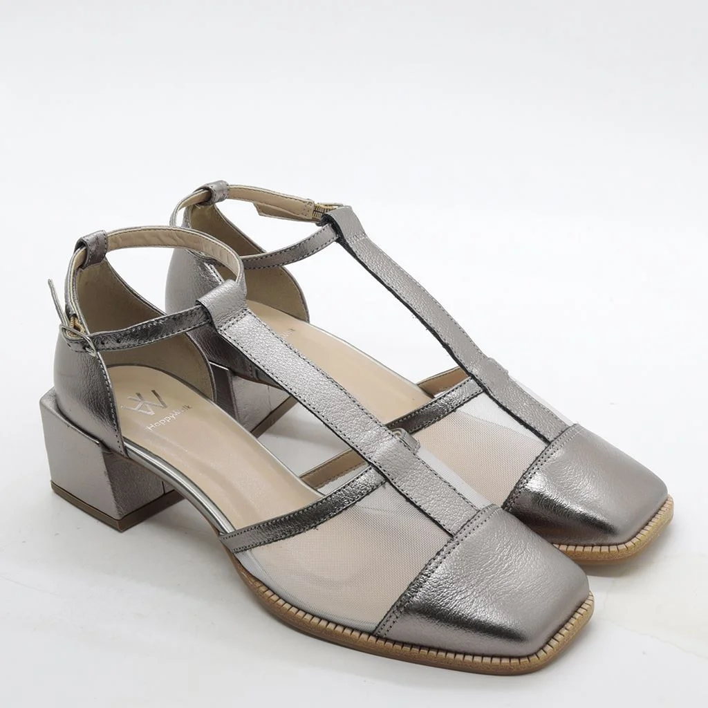 Scarpin Salto Bloco Concept Grafite 4