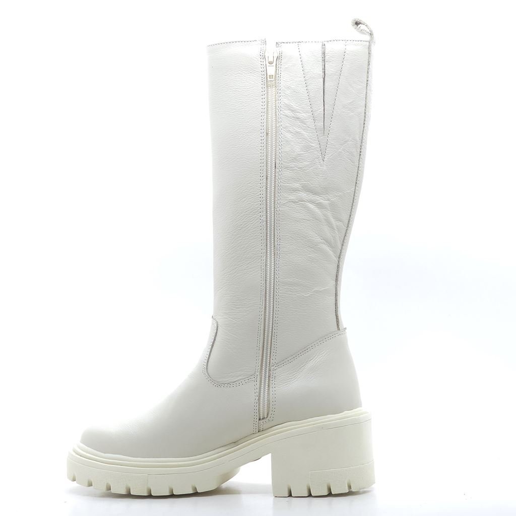 Bota Coturno Cano Médio Branco 3