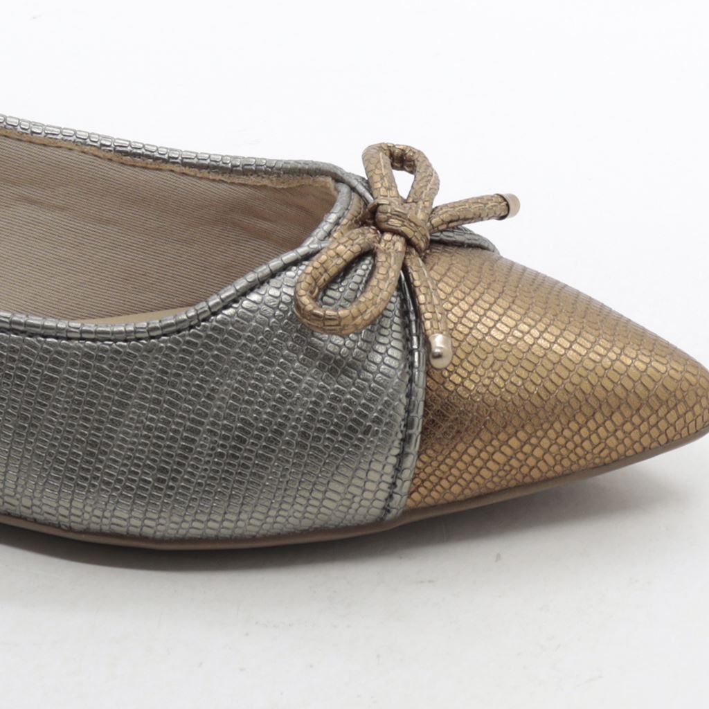 Sapatilha Bico Fino Laço Bronze Pewter 4