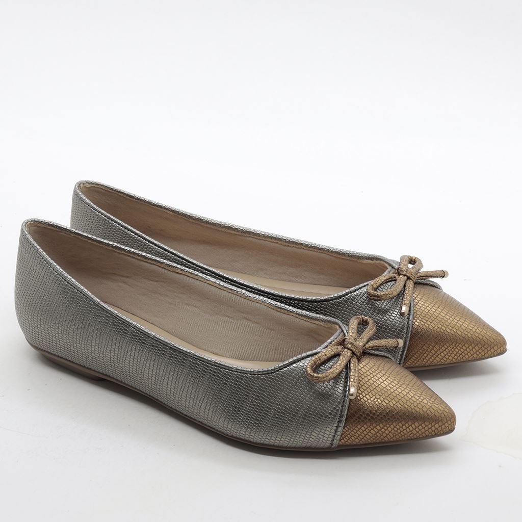 Sapatilha Bico Fino Laço Bronze Pewter 5