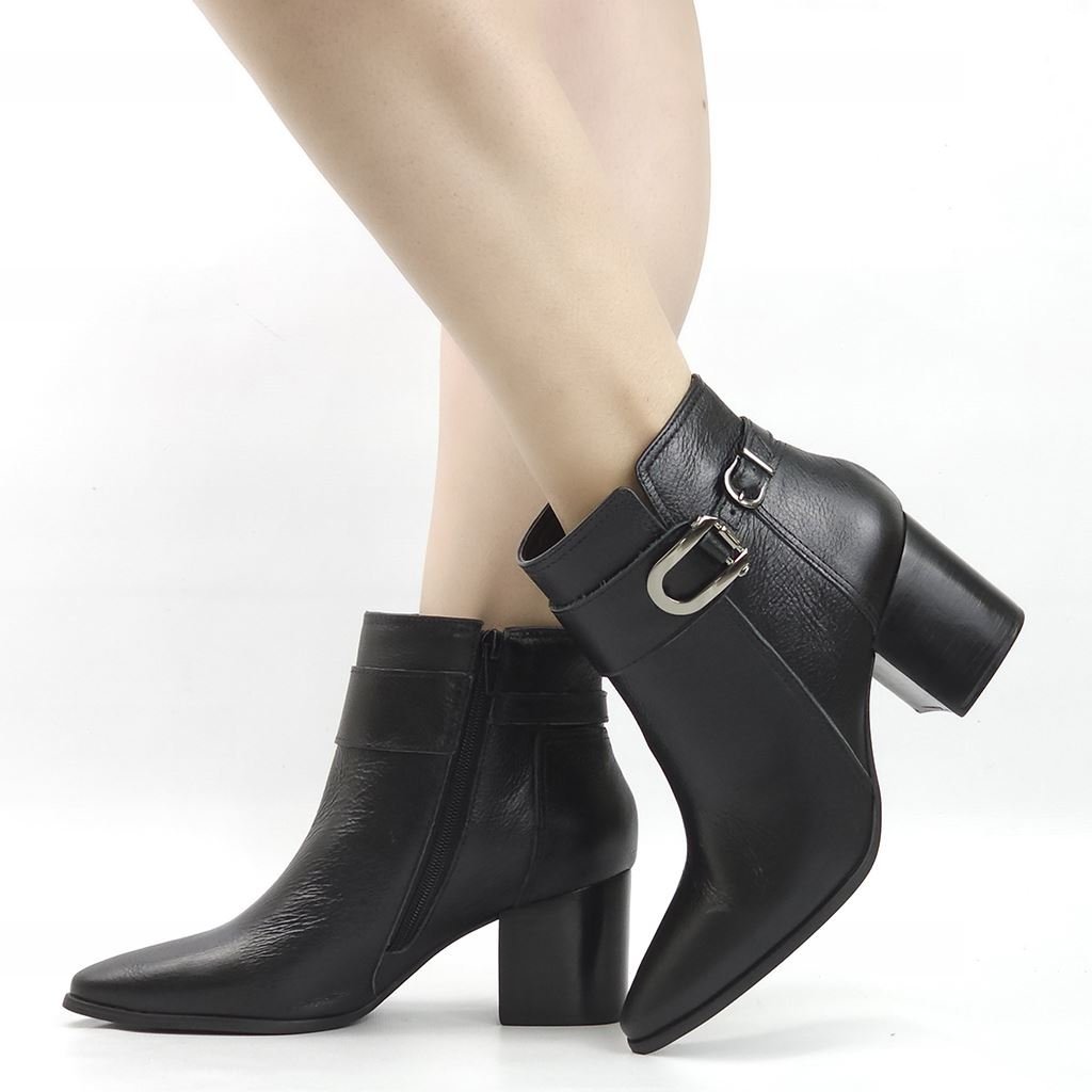Bota Carmina Cano Baixo Salto Bloco Feminino