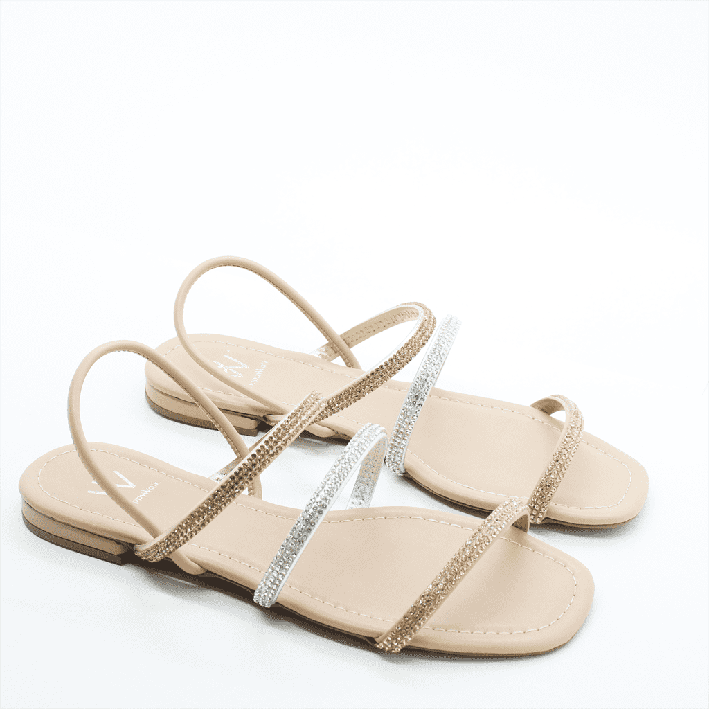Rasteira Chinelo Brilho Prata/Dourado 3