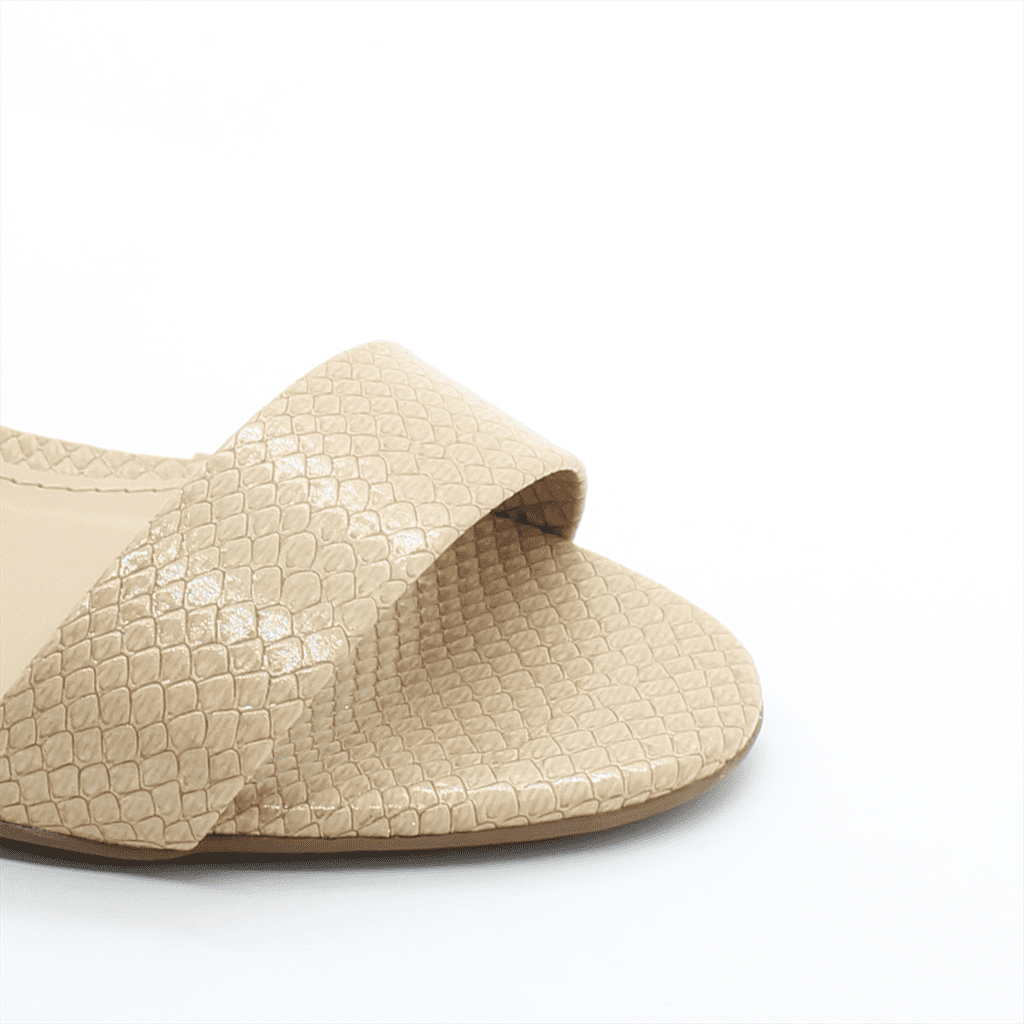 Sandália Salto Bloco Bege 2