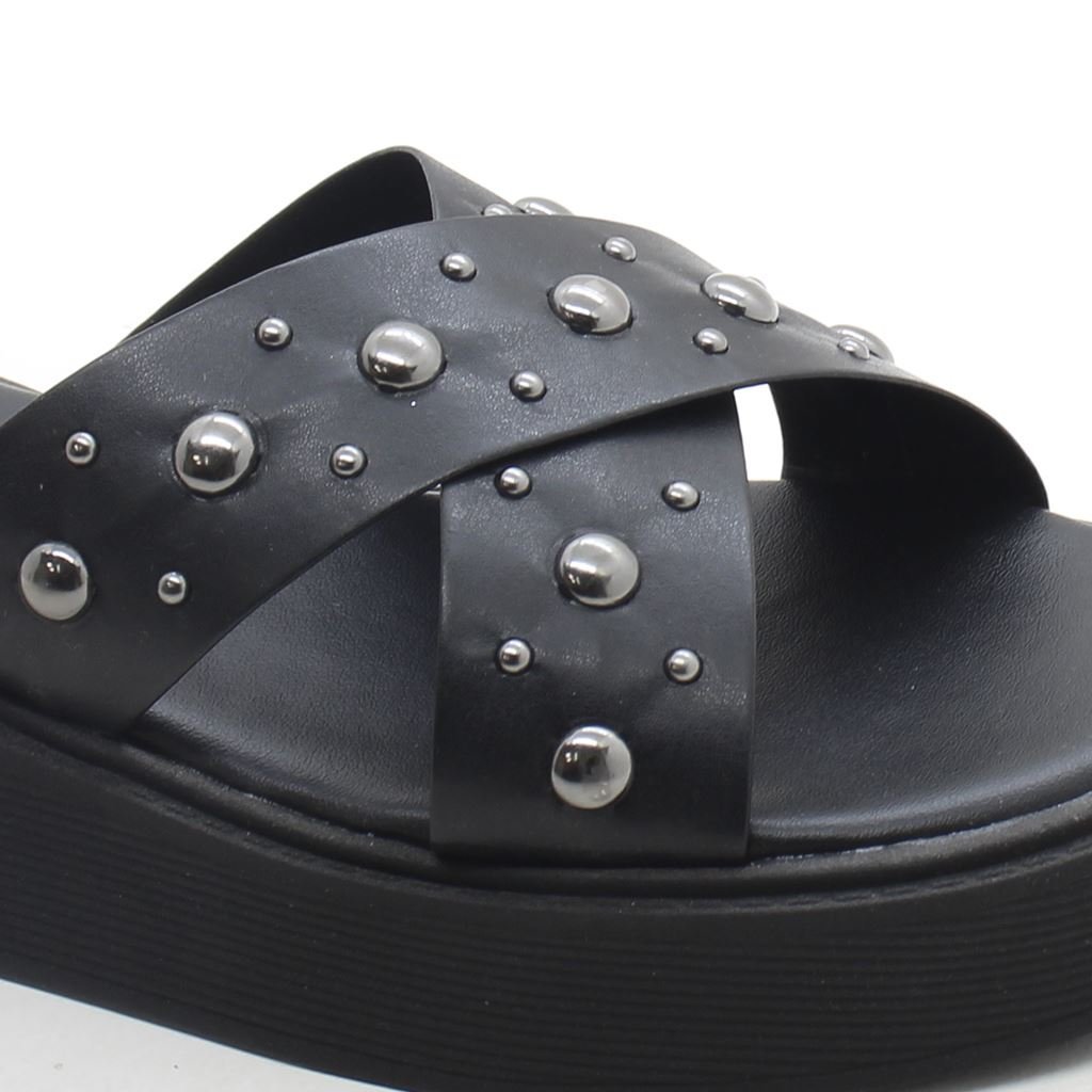 Tamanco Flatform Detalhe Preto 4