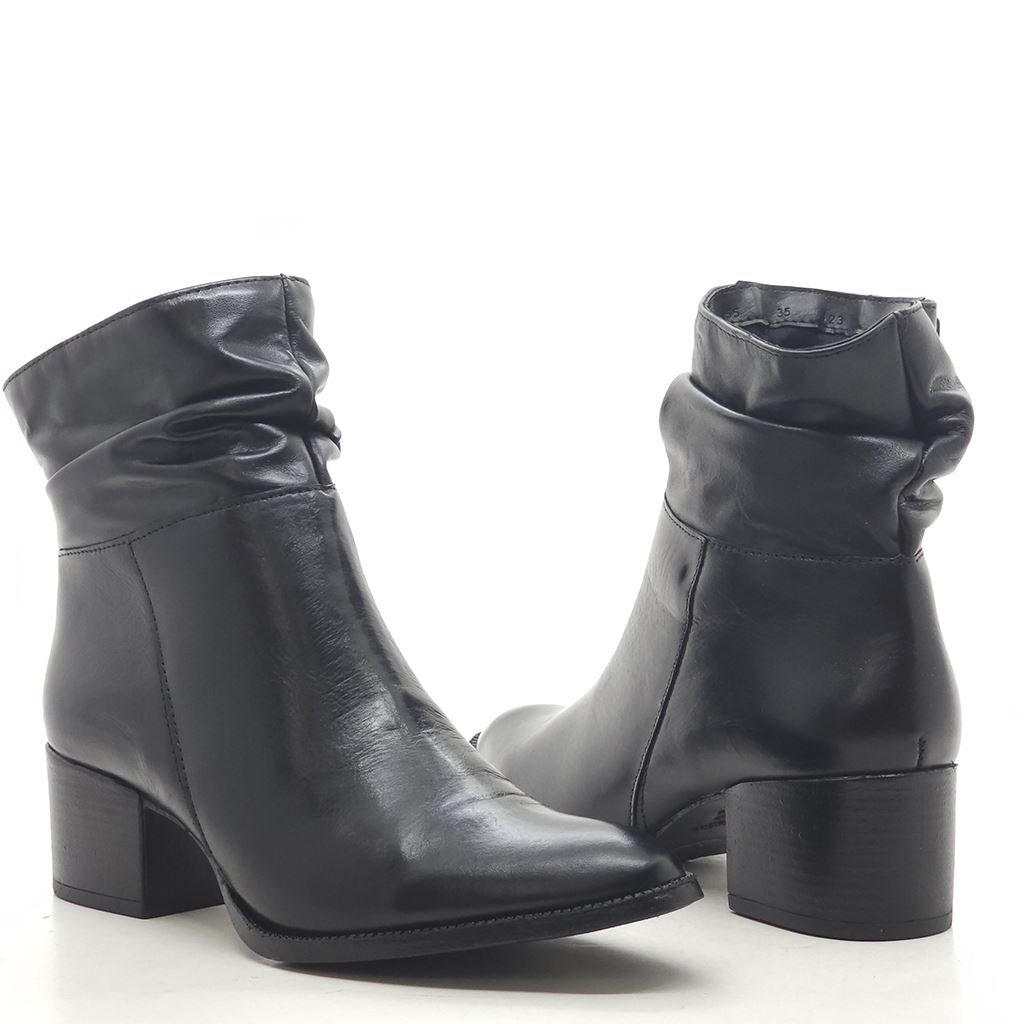 Bota Cano Baixo Enrrugada Preto 4