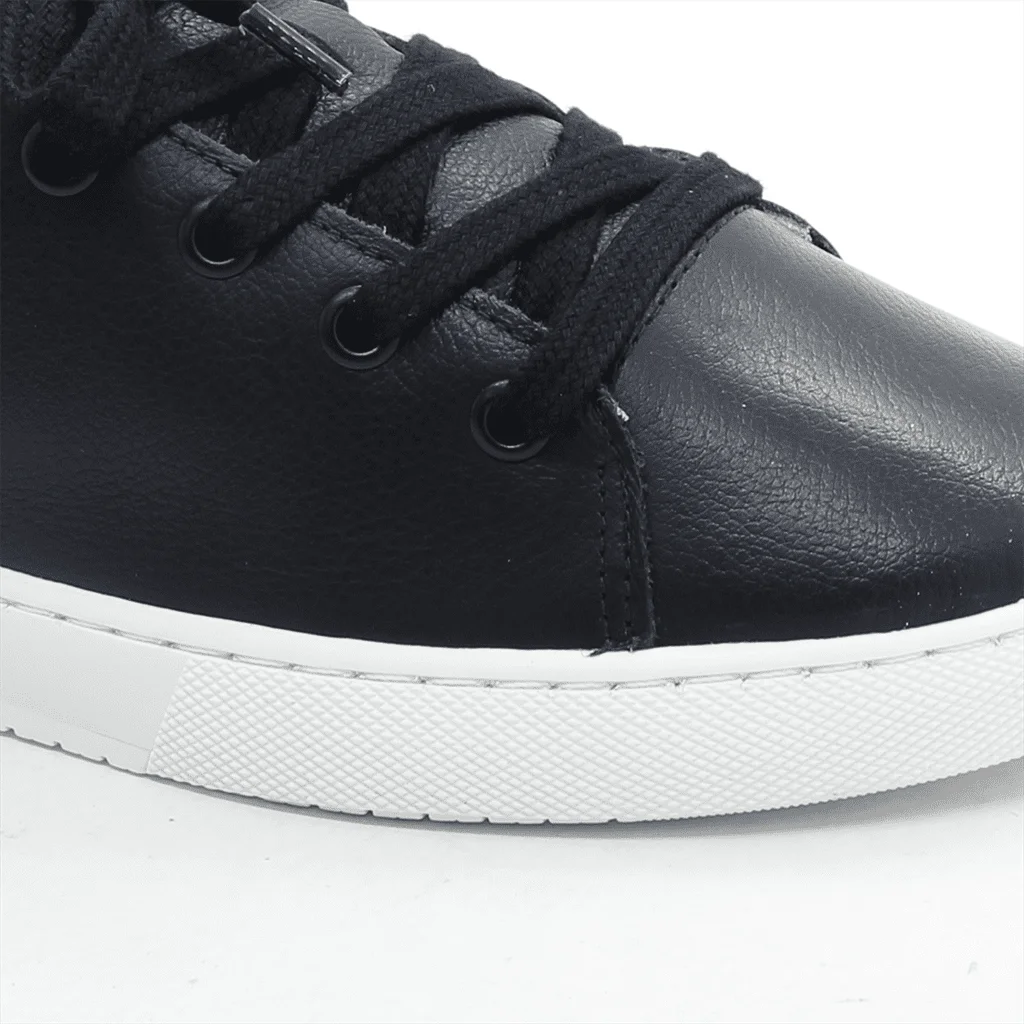 Tênis Flat Amarração Couro Preto/Prata 2