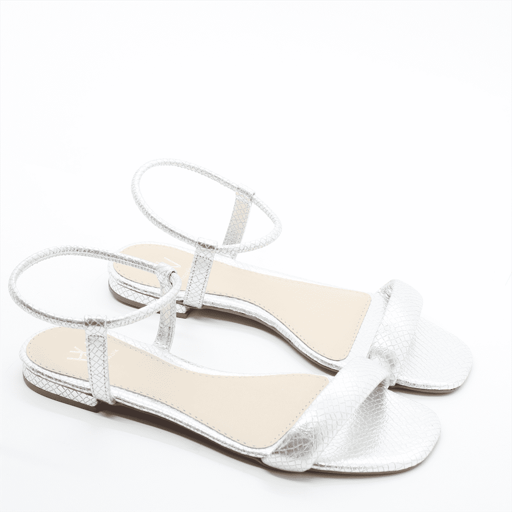 Rasteira Sandália Metalizada Prata 2