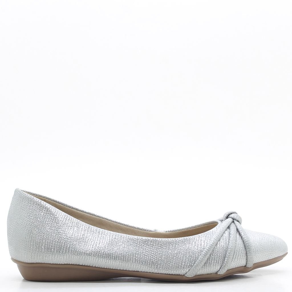 Sapatilha Bico Fino Metalizada Prata 4