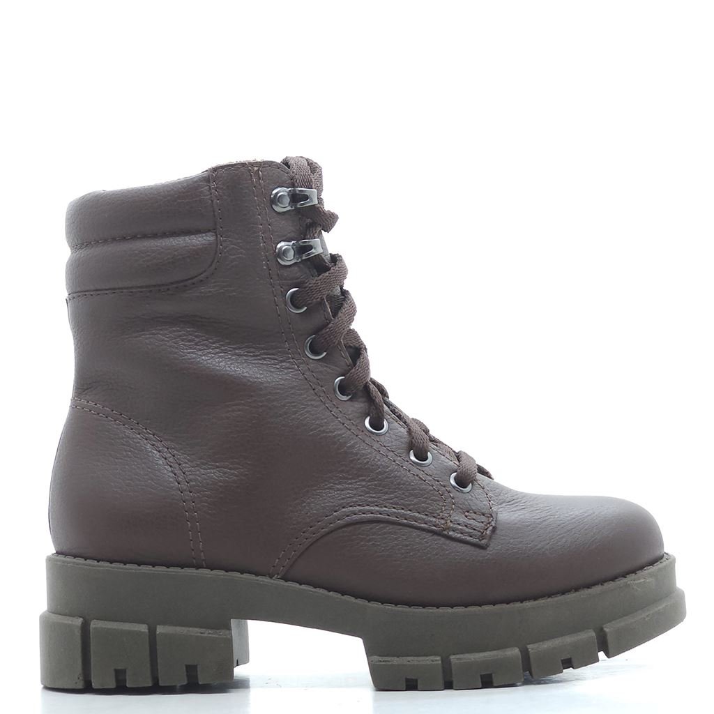 Bota Coturno Couro Marrom 2