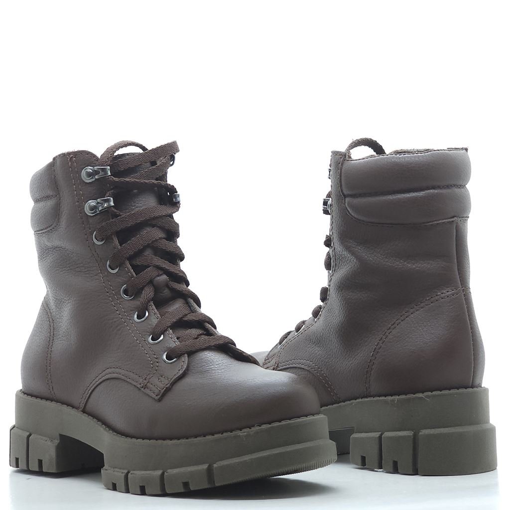 Bota Coturno Couro Marrom 3