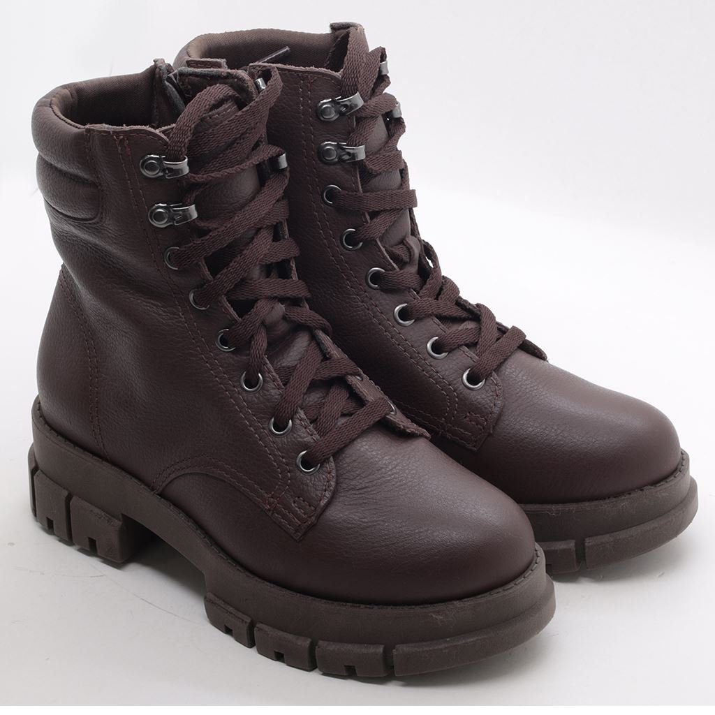 Bota Coturno Couro Marrom 5