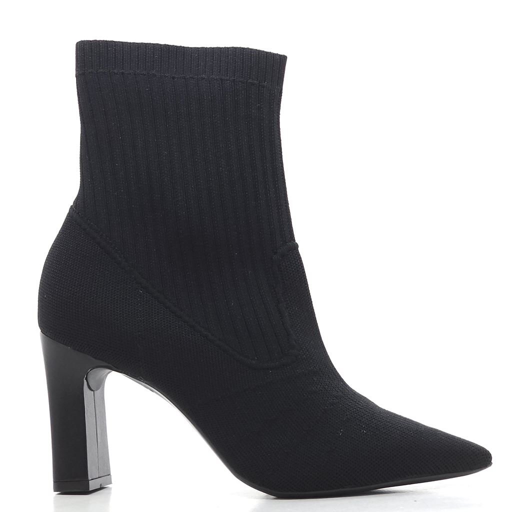 Bota Cano Médio Tecido Preto 2