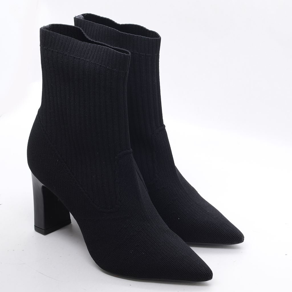 Bota Cano Médio Tecido Preto 5