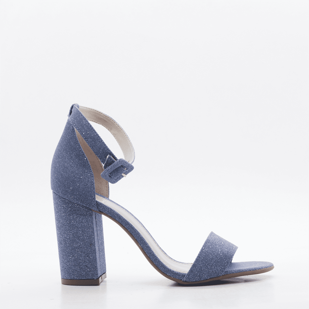 Sandália Salto Bloco Jeans Azul 4