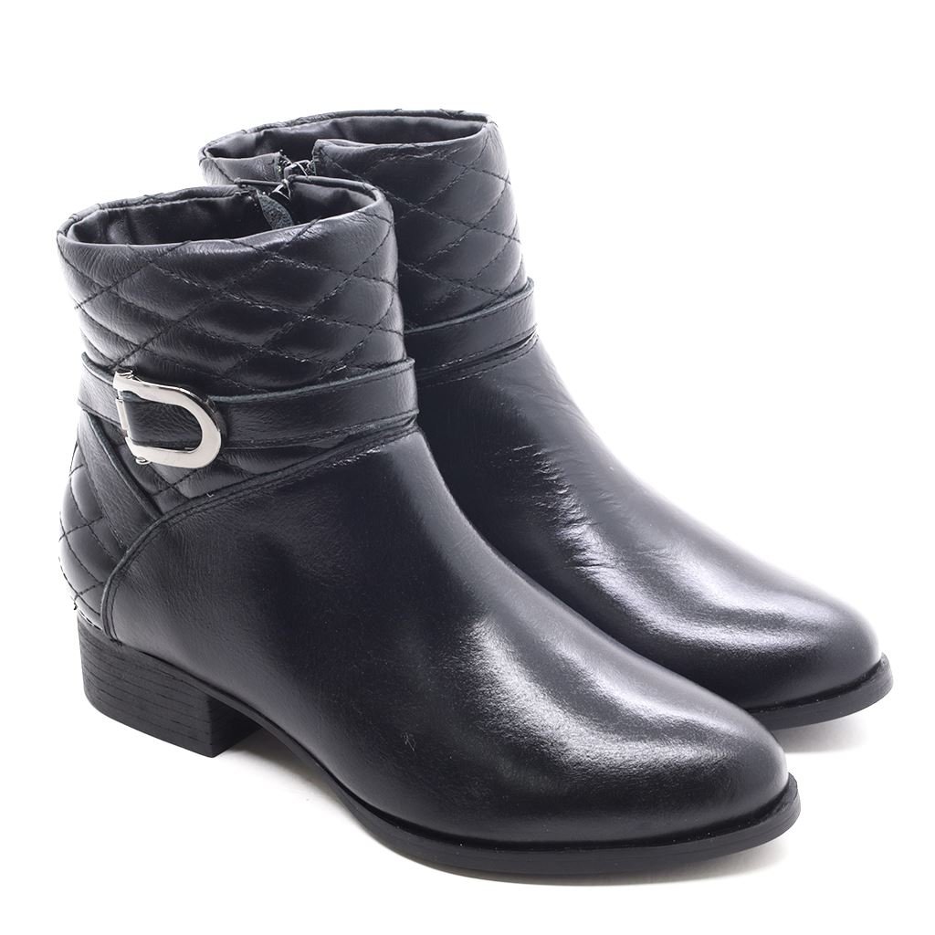 Bota Cano Baixo Matelassê Preto 5