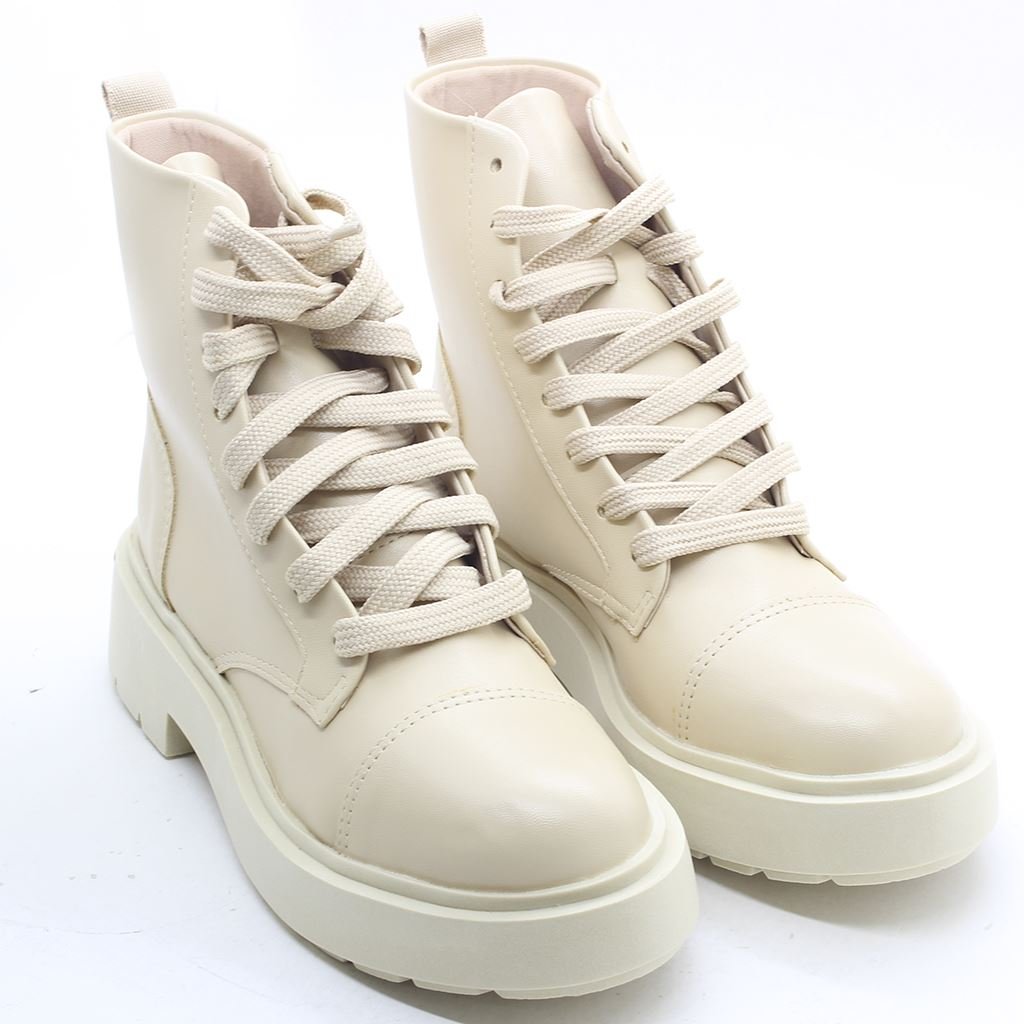 Bota Coturno Amarração Bege 3