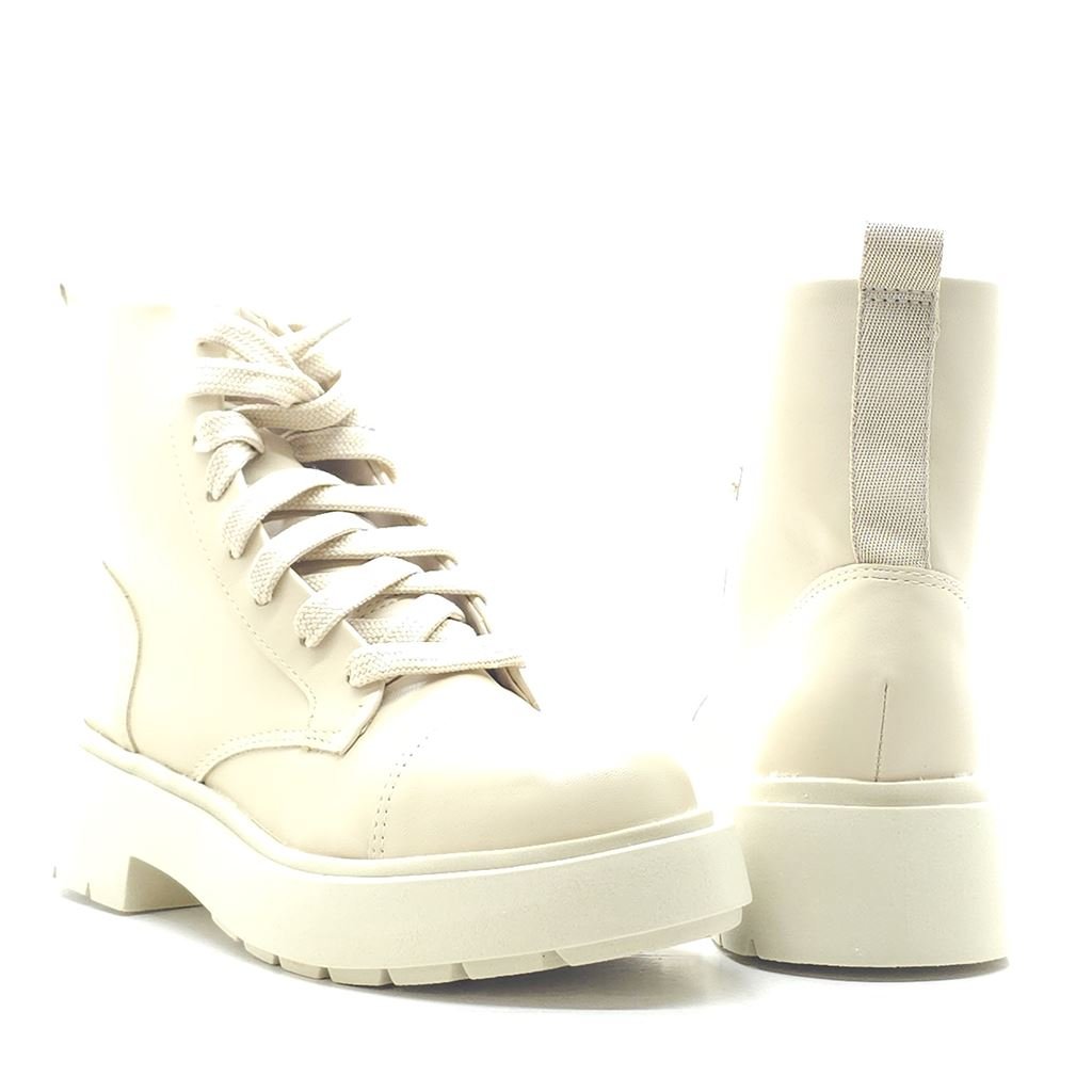 Bota Coturno Amarração Bege 4