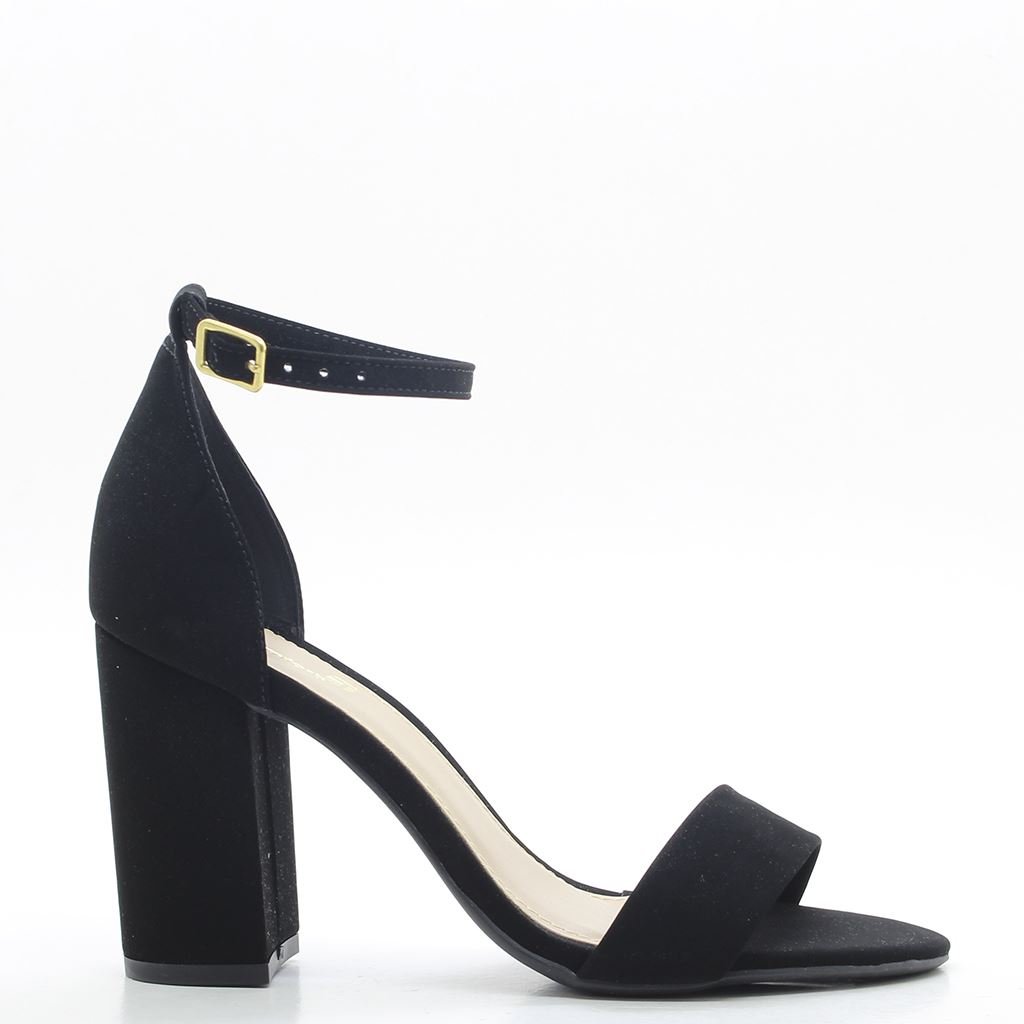 Sandália Salto Bloco Nobuck Preto 5