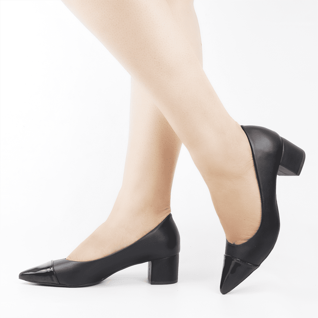 Scarpin Salto Bloco Verniz