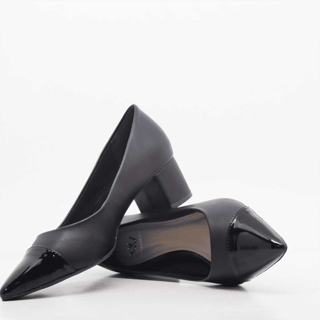 Scarpin Salto Bloco Verniz Preto 2