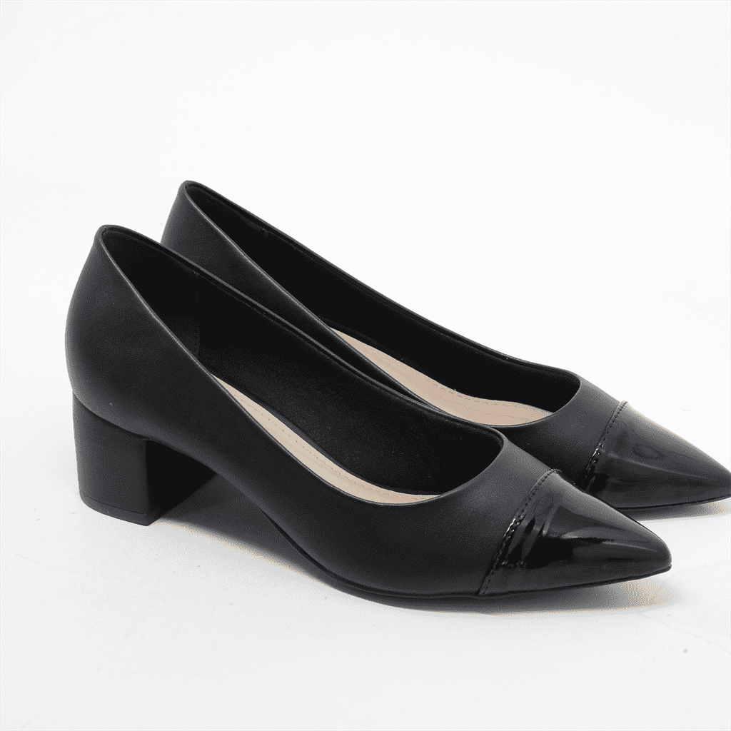 Scarpin Salto Bloco Verniz Preto 3