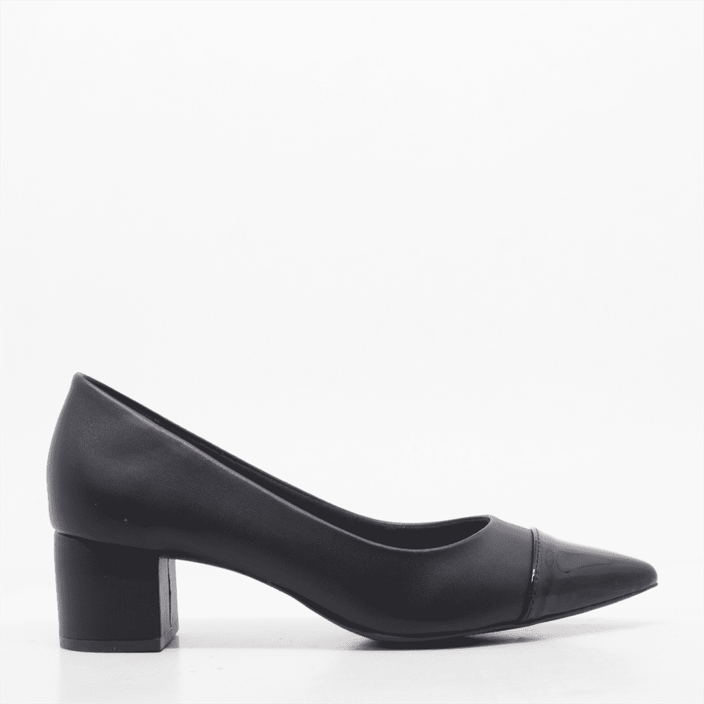Scarpin Salto Bloco Verniz Preto 4