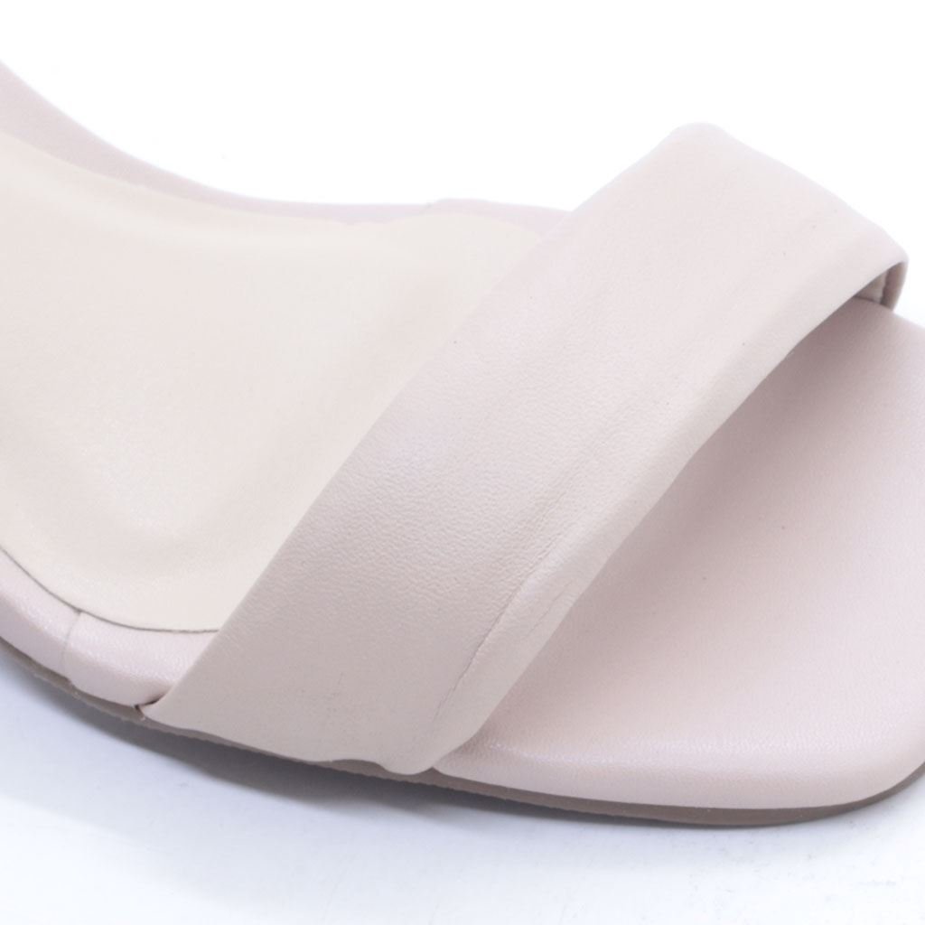 Sandália Salto Taça Couro Bege 5