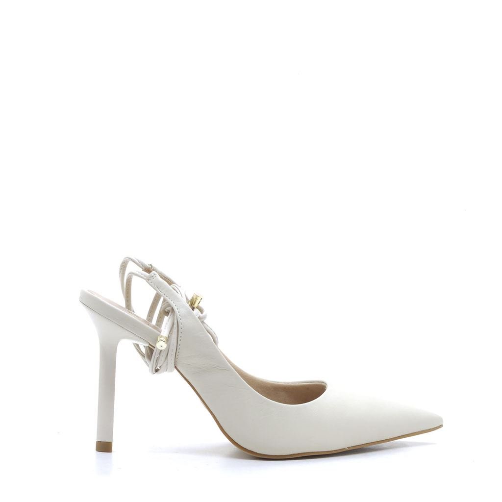 Scarpin Salto Fino Amarração Branco 2