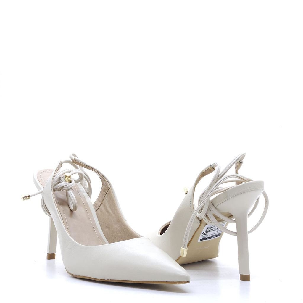 Scarpin Salto Fino Amarração Branco 3